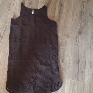 The letter black linen shift dress size small